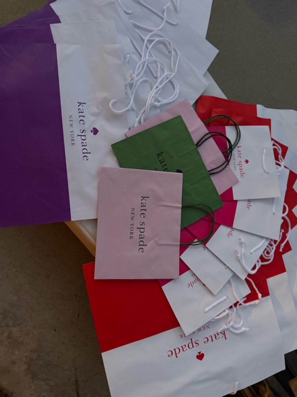 kate spade Purple, Pink, Green, Red & White Gift Bags